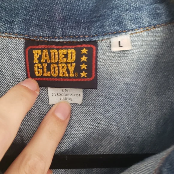 Vintage Faded Glory Mid Wash Denim Vest Large - Picture 3 of 8